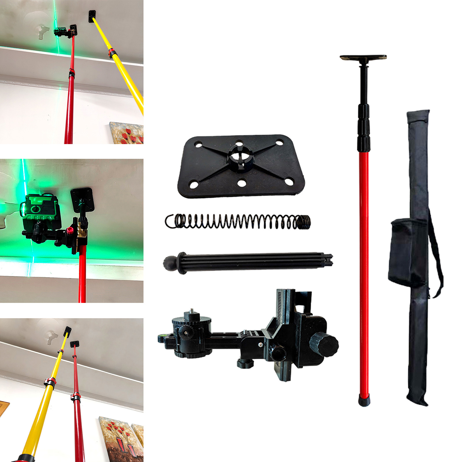 Industrial Laser Line - Barra telescópica de nivel láser, soporte