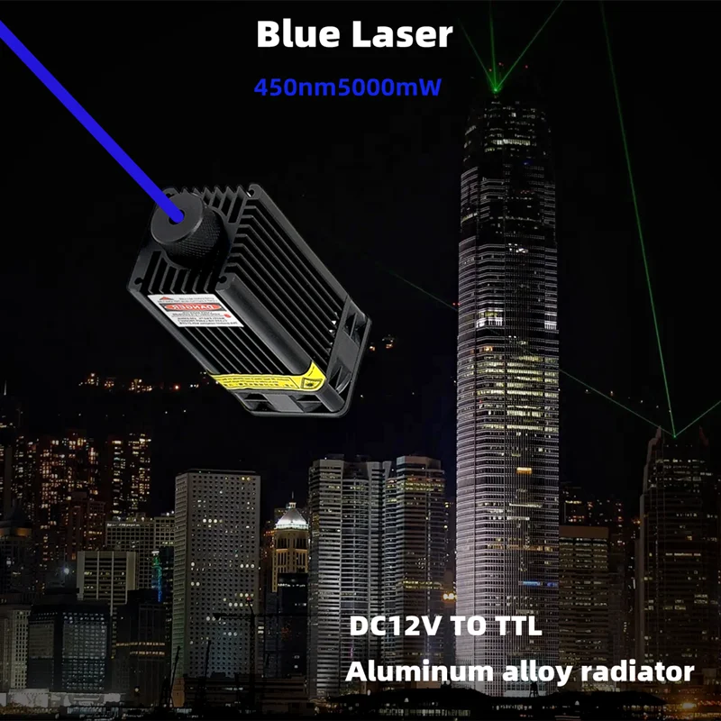 Diode Laser Module - 1PC5000 450nm haz de luz azul