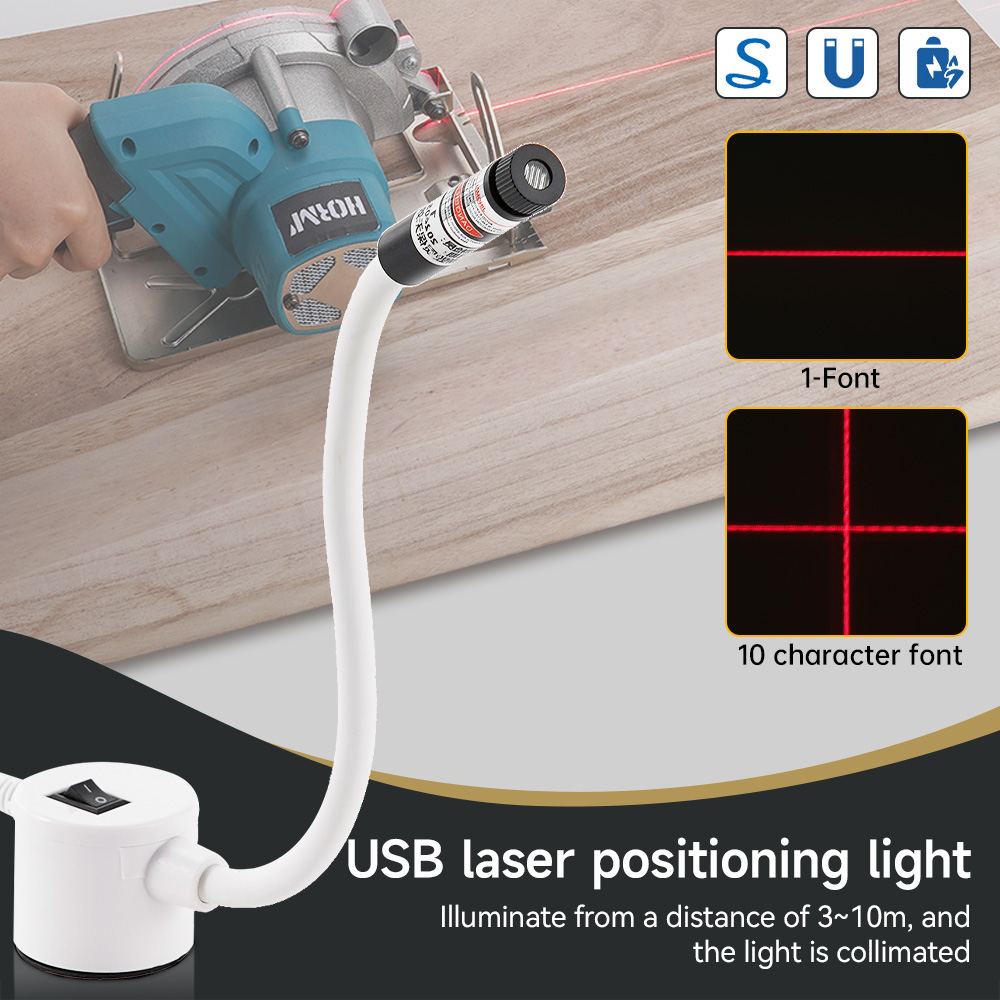 Industrial Laser Line - Luz láser roja alimentada por USB,