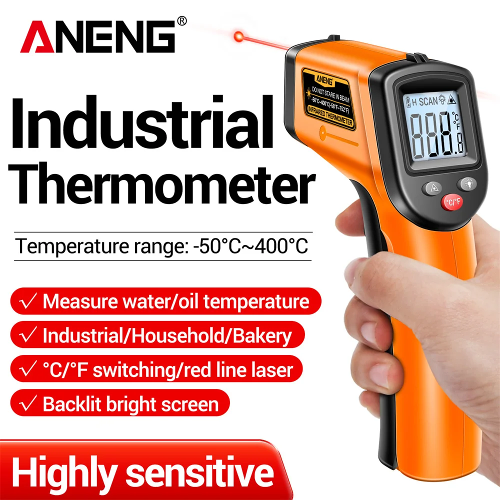Industrial Laser Thermometer - Termómetro Infrarrojo Digital ANENG TH201 -50~400