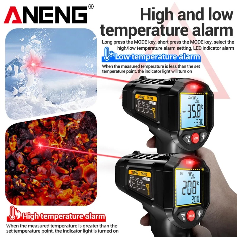 ANENG TH202 Termómetros indust - Industrial Laser Thermometer reseña y precio